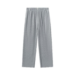 Gray Wool Pleated Airy Trousers