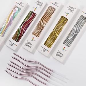 Nexlent 6pcs Colorful Spiral Candle Twisty Birthday Candles for Birthday Wedding Party and Cake Decoration