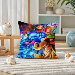 Bandai | Demon Slayer Akaza Upper Moon Anime Plush Pillow Cover Soft Short Plush Cushion Cover For Sofa Bedroom Home Decor Gift