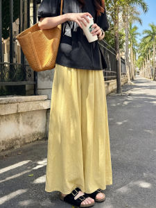 XIANYIJIAO | High Waist Loose Slimming Plus Size Ice Silk Wide Leg Pants