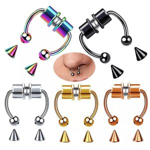 Khuyên Mũi Mới 2023 Khuyên Mũi Giả Nam Châm Bằng Hợp Kim Có Thể Tái Sử Dụng Khuyên Hình Móng Ngựa Không Xỏ Khuyên Trang Sức Cho Tiệc Tùng Quán Bar