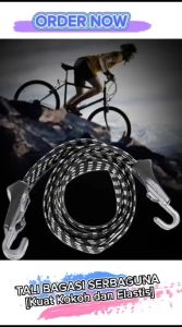 Tali bagasi motor / Tali serbaguna Elastis / Karet Pengikat Model gepeng pipih / Karet pengait pengikat barang di motor