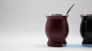 Yerba Mate Natural Gourd/Tea Cup Set Burgundy/Traditional Mate Cup