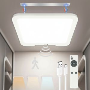 Square Household Ceiling Light 162Leds USB Rechargeable Battery Ceiling LED Lamp Dimming Human Body Sensing Decorative Lighting
