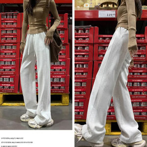 High Waist Straight Leg Wide Leg Pants Extended Length Slim Fit Womens 175 plus Size Autumn Casual Sweatpants
