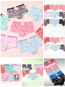 Womens Floral Boxer Shorts Cotton Spandex Good quality and Good fabric 12/6 PCS Brand Printed underwear For women