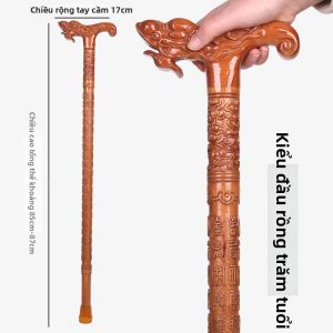 YISHUIGE | Gậy Đi Bộ Gỗ Đục Khắc Cho Người Cao Tuổi