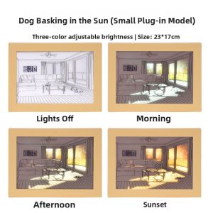 Decorative Light Artwork Night Lamp Picture Frame Glow in the Dark Atmosphere Lamp LED Bulb Button Control Warm Light Smart Control
