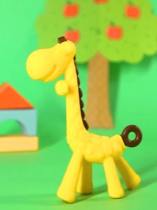 Mamibayi Teether Gigitan Bayi motif jerapah: Mainan Gigitan Bayi Aman & Nyaman