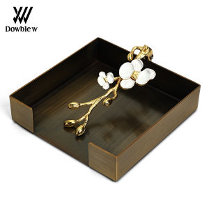 Nordic Style Stainless Steel Paper Towel Holder Square Press Paper Seat Hotel Restaurant Napkin Box Tabletop Organizer