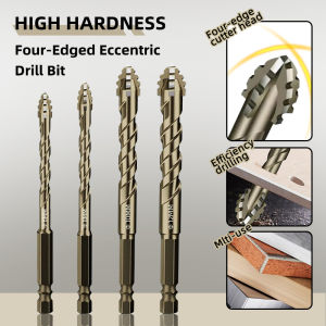Hex Masonry Eccentric Drill Bit Set Four-Edge Serrated Drill Bits 1/4 Shank High Hardness Steel Metal Drill For Brick Wood