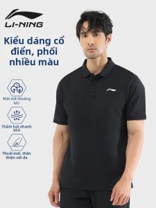 Li-Ning | Áo Polo Nam Tay Ngắn Vải Lụa Băng Thoáng Mát