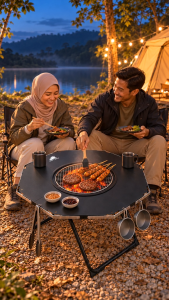 Goritta Works Premium-Grade Portable Octagon Korean Style Fire-Pit BBQ Table