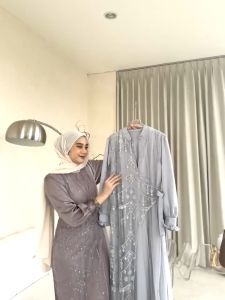 GAMIS TERBARU SHABIRA DRESS BRUKAT MIX TILLE BUSUI FRIENDLY GAMIS LEBARAN KONDANGAN WANITA
