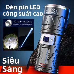 Đèn Pin LED Cao Cấp Chiến Thuật Đèn Pin USB Sạc Siêu Sáng Tầm Xa 1500M Chống Nước Cho Cắm Trại Ngoài Trời
