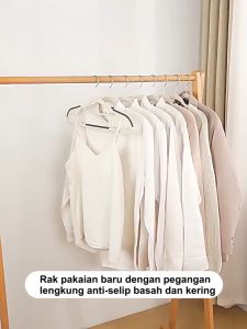 Hanger Baju Dewasa 10 Pcs Hanger Gantungan Baju dengan Karet Anti Slip Awet Tidak Melar Hemat Ruang
