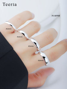 999 Pure Silver Ring for Men And Women Wide Flat Surface Couples Rings Open Close Gift Simple Fashion Jewelry