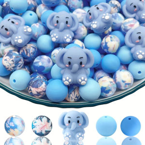 25PCS elephant/animal silicone bead set perfect for DIY handmade crafts such as keychains necklaces bracelets etc