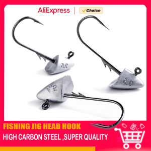 MrLurion 20pieces 2.7g 3.5g 4.2g 5g Triangle jig head hook Weedless Long Shank crank Jig Head For Soft Worm