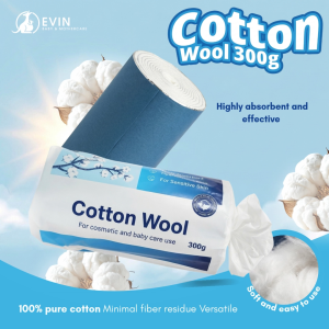 EVIN Cotton Wool 300g Medical Grade Soft Absorbent Multi Purpose Cotton