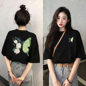 New 2025 White Loose Fit Pure Cotton Short Sleeve T-Shirt Womens Summer Versatile Design round Neck Top Trendy Street Style