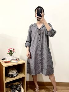 ●ECLAIRE● 063 Dress Hoodie Lengan Panjang Longsleeves kotak-kotak square gingham kasual korea basic 640