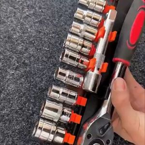 Ktools 12PCS 1/2" and 1/4" Drive Ratchet Socket Set CR-V Spanner Kit for Automotive Home and Motorcycle Repair