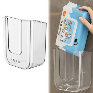 Wall Mounted Wipe Tissue Organiser Box Non Perforated Wet Tissue Storage Box With Large Opening And Strong Load-bearing Capacity
