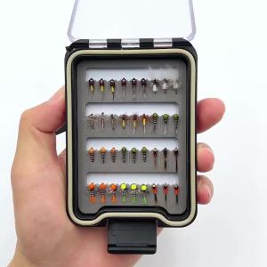 36pcs Barbless Flies Set Parachute Dry Fly Mayfly Bead Head Wet Nymph Offset Tungsten Bead Head Wet Nymph Trout Flies #18 #20