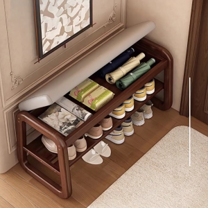 Shoe Changing Bench with Seat Flip-top Storage cushion Shoe Rack Integrated Entryway Storage Stool