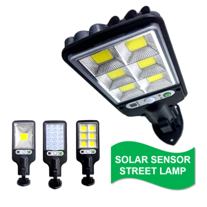 Sensor Gerak Lampu Surya Tahan Air Lampu Jalan Remote Control LED Lampu Dinding Terang Tinggi untuk Halaman Jalan Teras Taman Lampu Solar