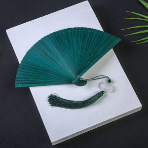 Handmade Full Bamboo Bone Fan Portable Folding Dance Fan for Women Traditional Japanese Style Miniature Chinese Hanfu Accessory