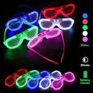 2025 Neon Flashing Luminous LED Glasses Adult Kids Women Light Up Party Sunglasses Glow In The Dark Supplies Birthday Wedding Decor Halloween Decoration