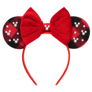 Disney | Disney Christmas Hair Accessories For Girls Sequin Bow Fashion Plaid Pearls Pattern Classic Christmas Decoration Gift Hair Hoop