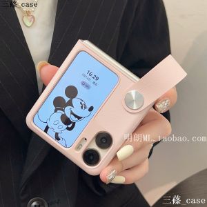 Oppo Find N3 Flip Phone Case New Handheld Wristband High-end Leather Protection Cover Small Folded Find N2 Flip Personalized Simple Solid Color Protective Sleeve