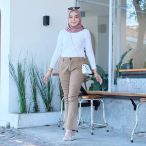 Celana Panjang Wanita Basic Cutbray Premium Bahan Katun Strech