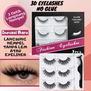 BULU MATA 3D TANPA LEM VIRAL MAGIC EYELASH NO GLUE NATURAL EYELASHES FAKE KOREAN STYLE BULUMATA TANPA MAGNET