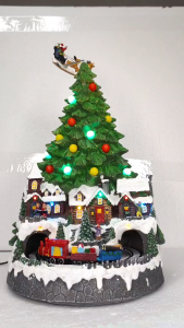 D&D FC606 Christmas Winter Wonderland with Train Moving and Santa Reindeer on top moving