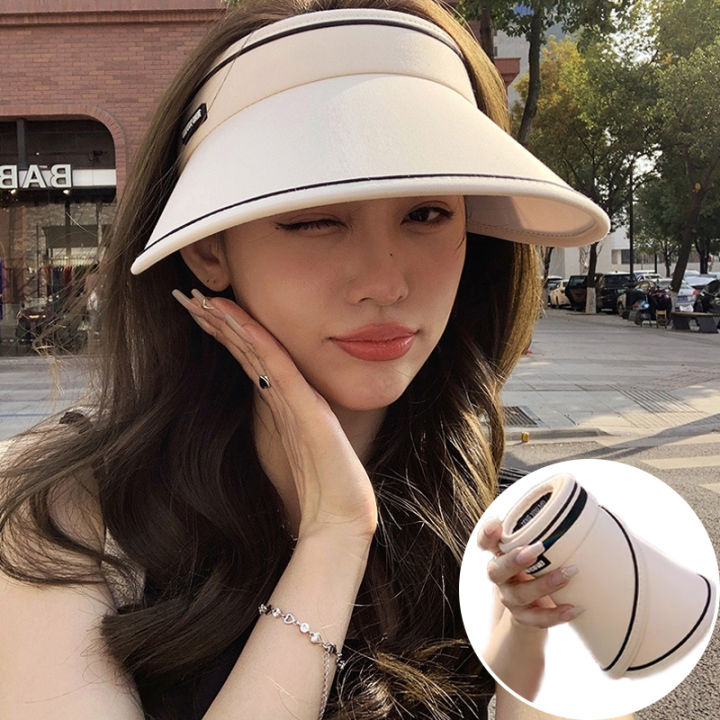 Summer Wide Brim Sun Visor Hat Adjustable UV Protection Golf Hat
