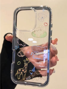 Cute Cartoon Elephant Abstract Line Design Phone Case for iPhone 16/15/14/13 Huawei Pura70 P60 pro Mate70 pro Eco-Friendly Acrylic Protective Cover