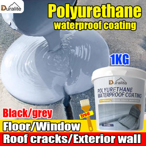 1000g with brush💥Duralite Sealant Super Waterproof Glue for roofs swimming pools fish ponds exterior walls Polyurethane Waterproof Coating Blue/Black/Gray Polyurethane Waterproofing Paint Waterproof Paint water proof Sealant