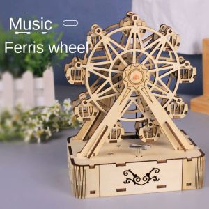 Science and technology small making invention music Ferris wheel Clockwork music box childrens handmade diy material festival birthday gift
