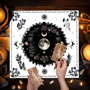Khăn Trải Bàn Hình Sao Lục Giác Mèo Dễ Thương - Khăn Trải Bàn Bài Tarot Chiêm Tinh Học Dùng Cho Phép Thuật Bói Toán Trang Trí Tâm Linh Chống Thấm Nước Giặt Máy Được Chất Liệu Polyester Hình Vuông