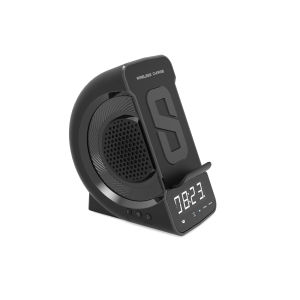 Multi-Function Bluetooth Speaker with Mobile Phone Wireless Charging Desktop Phone Holder Led Clock Display Wireless Stereo