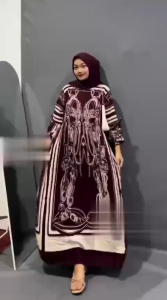 MURAH NAMPOL Daster Kekinian Rayon Motif Tangan  3/4LD120cm BUSUI Freindly dilengkapi dengan kantong