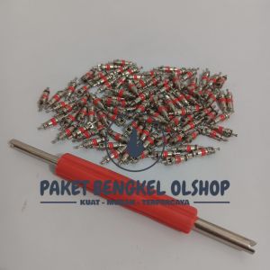 Isian Spuyer SHM 100 Pcs + Kunci Pentil Ban 13 cm Motor Mobil Truk