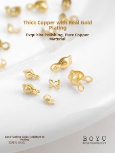 BOYU | DIY 18K Gold Plated Double-sided Bean-shaped Clasp Beaded Chain Clips Accessories