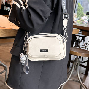 Casual Soft Leather Multilayer Small Square Bag Womens Crossbody Phone Bag Fashionable Korean Style New 2023 Handbag