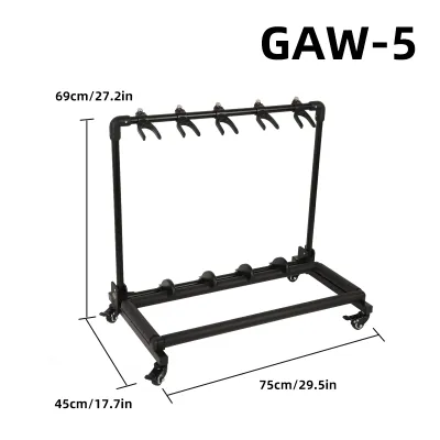 GHOSTFIRE Multi-holder Guitar Stand Foldable Guitar Display Rack Fit Guitar/Bass/Acoustic with wheel