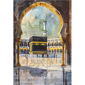 Bandai | Bộ Tranh Tô Màu Theo Số DIY Nghệ Thuật Hồi Giáo - Nhà Thờ Hồi Giáo Al-Aqsa & Kaaba Bộ Màu Nước Trên Vải Bố Dành Cho Người Lớn Người Mới Bắt Đầu Trang Trí Nhà Cửa & Quà Tặng